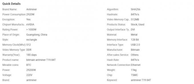 Nouveau mineur de Bitmain Antminer T19 84t T19 88t Bitcoin